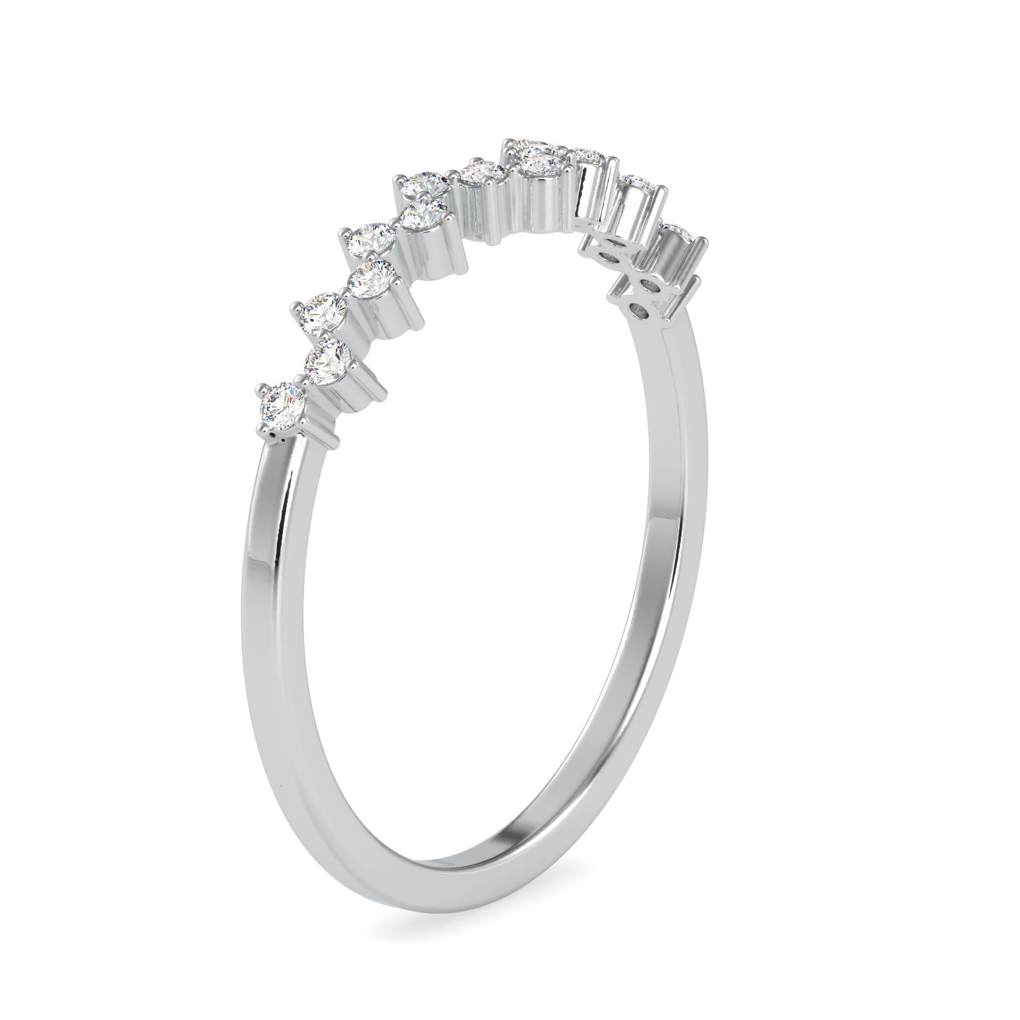 0,11 Karat Diamant 14K Weißgold Ring im Zustand „Neu“ im Angebot in Los Angeles, CA