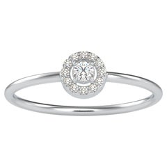 Bague en or blanc 14 carats avec diamant 0,11 carat