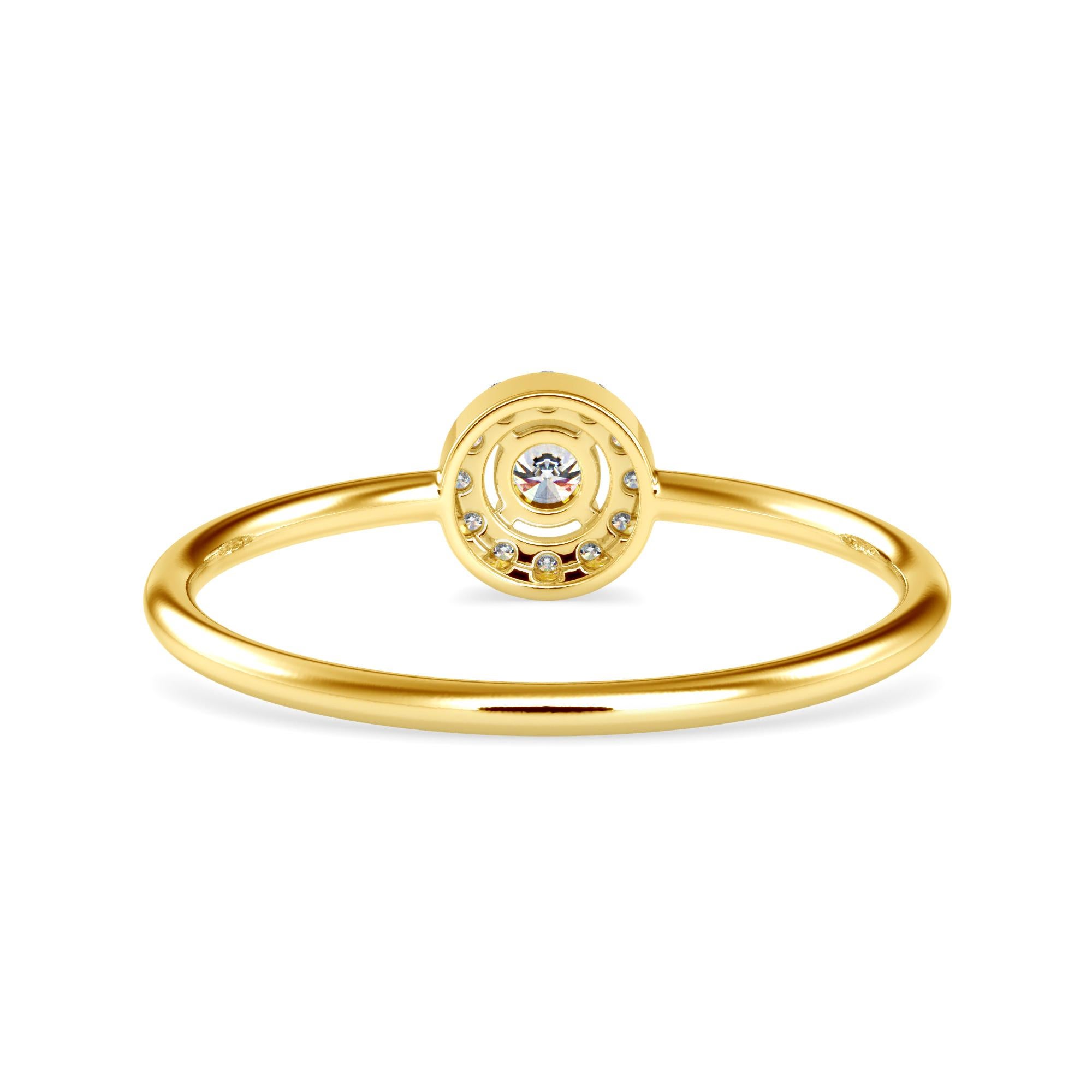 0,11 Karat Diamant 14K Gelbgold Ring im Zustand „Neu“ im Angebot in Los Angeles, CA