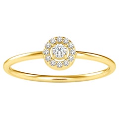 Bague en or jaune 14 carats avec diamant 0,11 carat