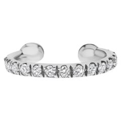 0.11 Carat Genuine Diamond Helix Cuff Earring in 14K White Gold, Shlomit Rogel