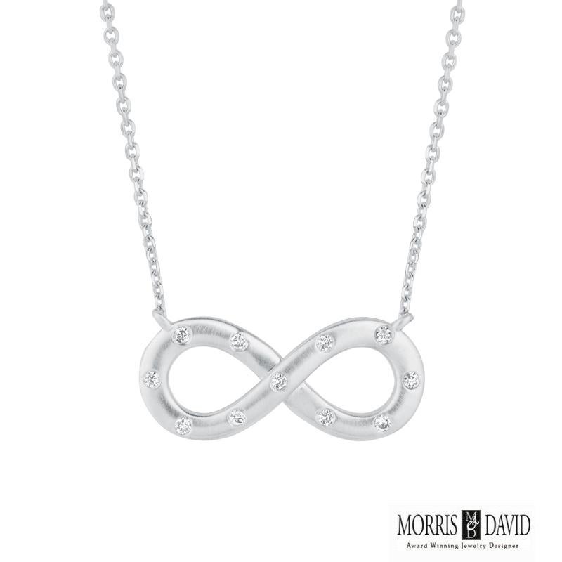 platinum 0.11ct diamond infinity necklace