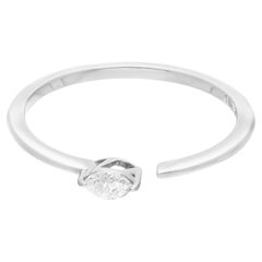 0,11 Karat SI Reinheit HI Farbe Marquise Diamant Manschettenarmband 18 Karat Weißgold