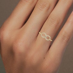 0.11 CTW Infinity Diamond Ring in 14K Yellow Gold, VS Natural Diamonds