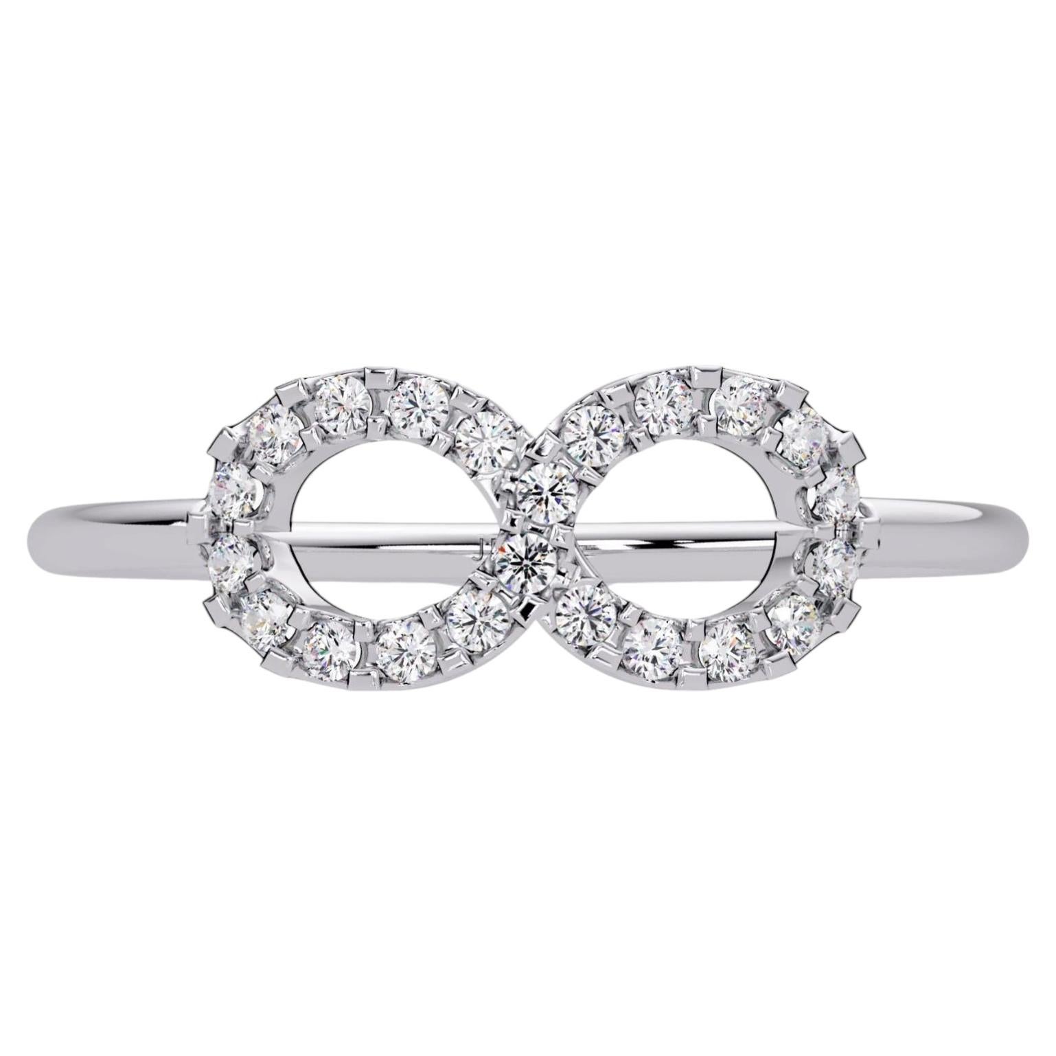 0,11 CTW Infinity Diamantring in 14K Gelbgold, VS natürliche Diamanten