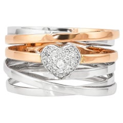 Sunita Nahata Diamante 0,12ct. Anillo de fantasía en oro blanco y rosa de 18 quilates.