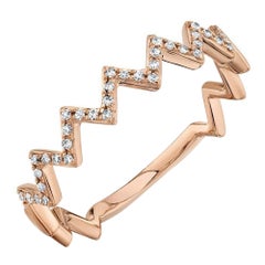0.11ct Diamond Zig Zag Ring in 14k Rose Gold