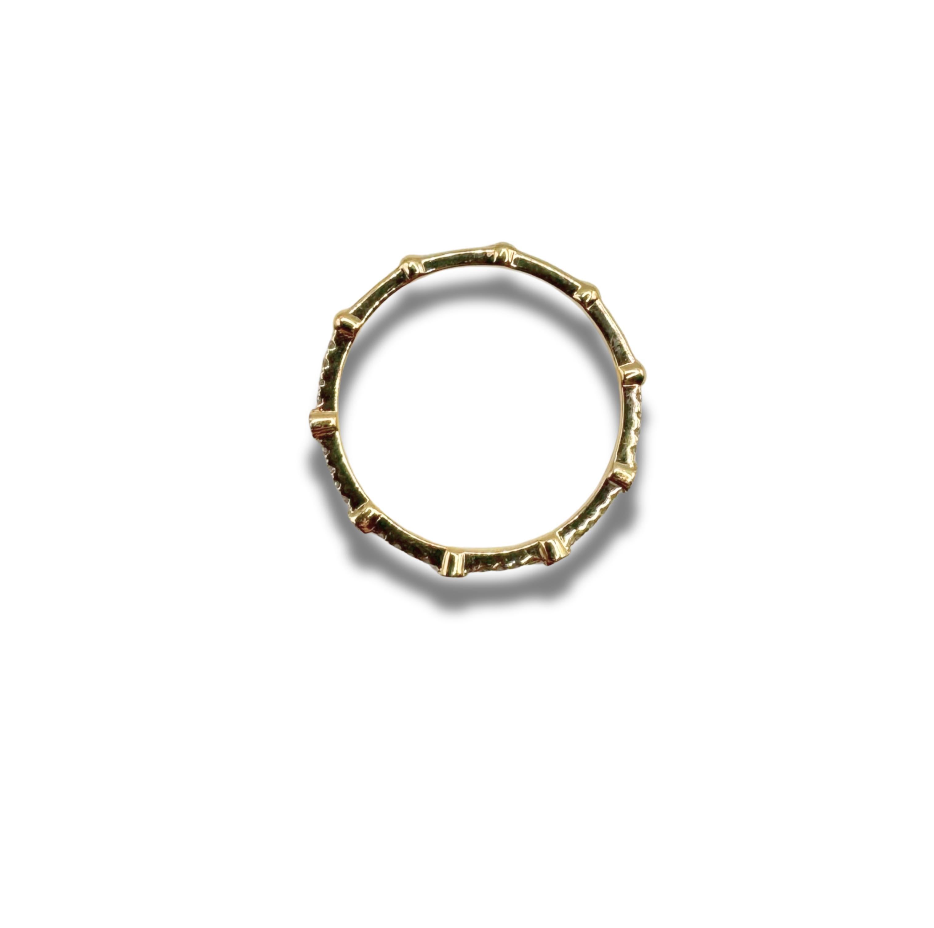 Round Cut 0.11ct Light Pink Round Diamond Pave Set Stacking Band in 18KT Rose Gold, 6.5 For Sale