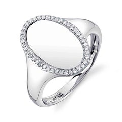 0.11ct Round Brilliant Cut Diamond Signet Ring