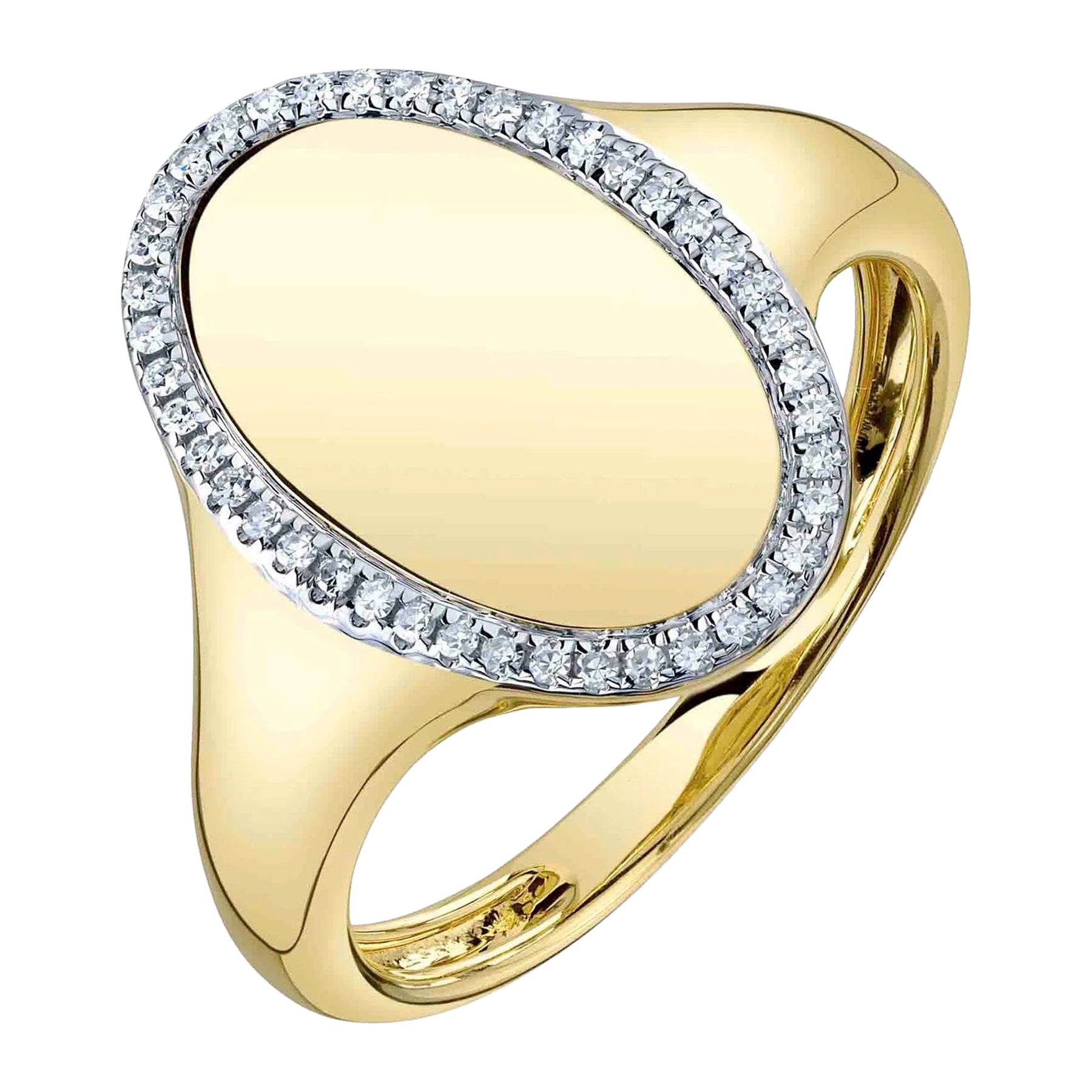 0.11ct Round Brilliant Cut Diamond Signet Ring