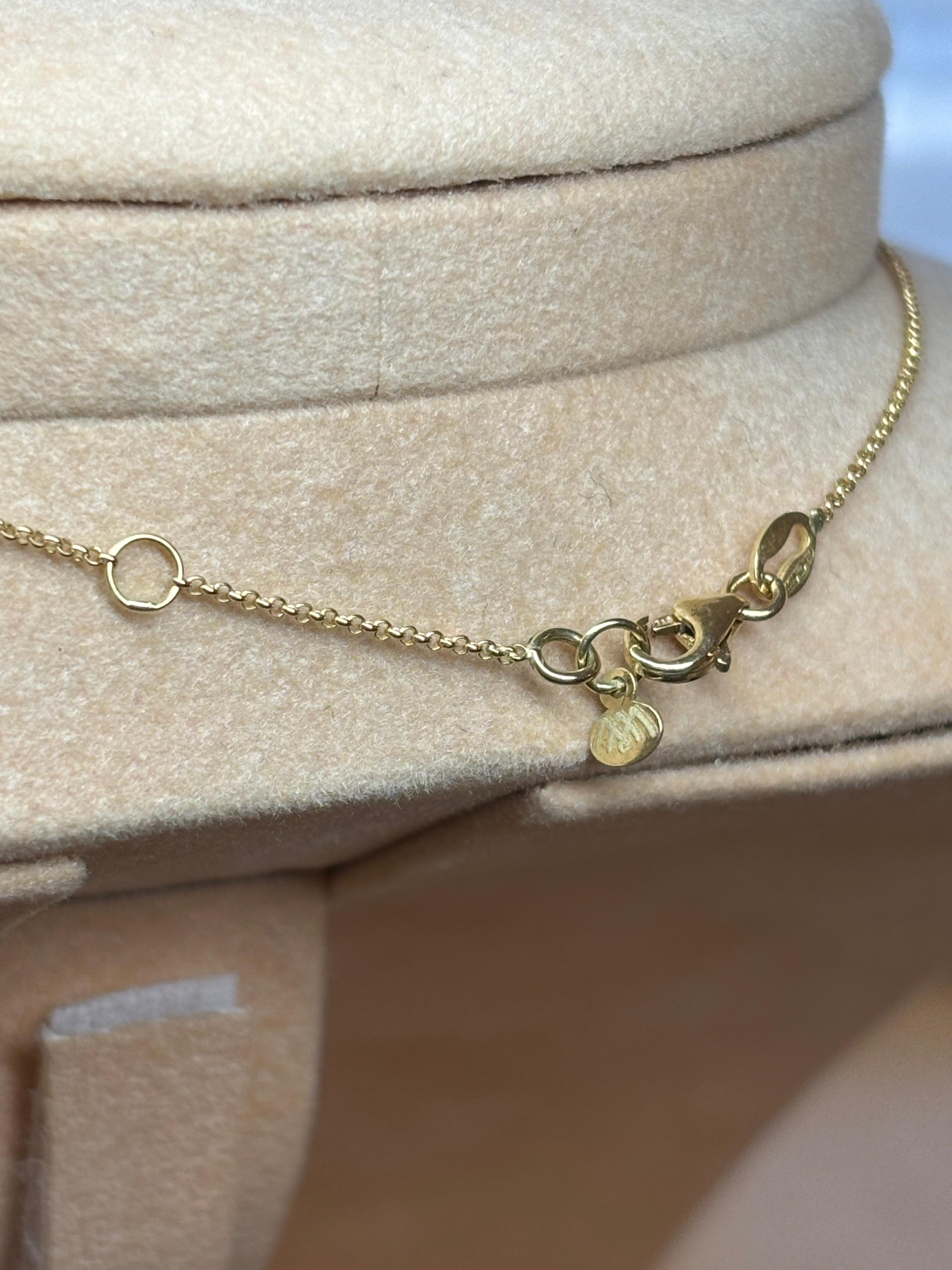 Diamond Cross Necklace, 18K Gold 16inch Chain, 0.11cts natural diamonds For Sale 8