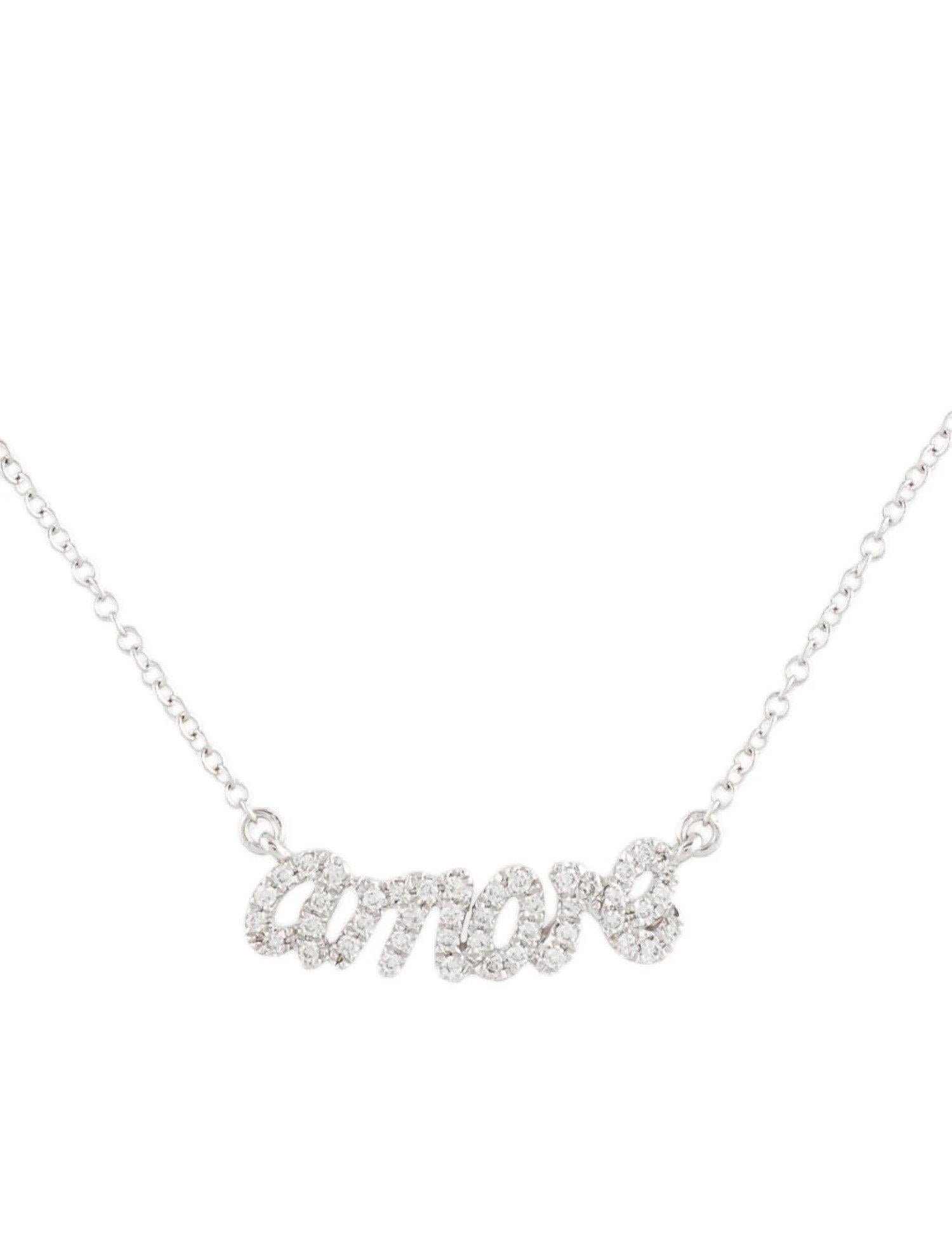 0.12 Carat Diamond Amore White Gold Pendant Necklace In New Condition For Sale In Great Neck, NY