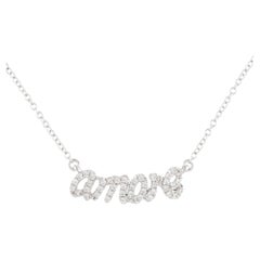 0.12 Carat Diamond Amore White Gold Pendant Necklace