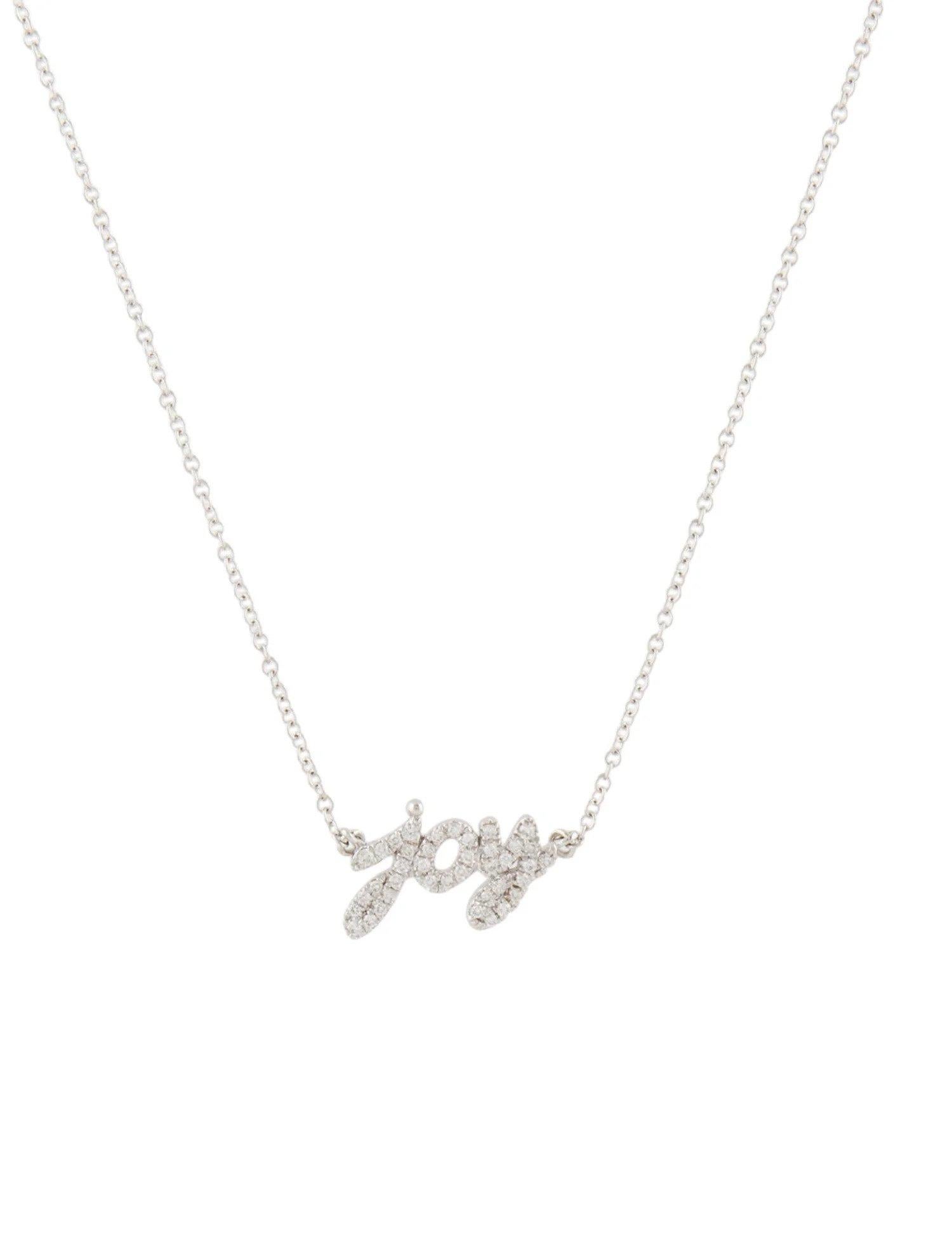 Round Cut 0.12 Carat Diamond Joy White Gold Pendant Necklace For Sale
