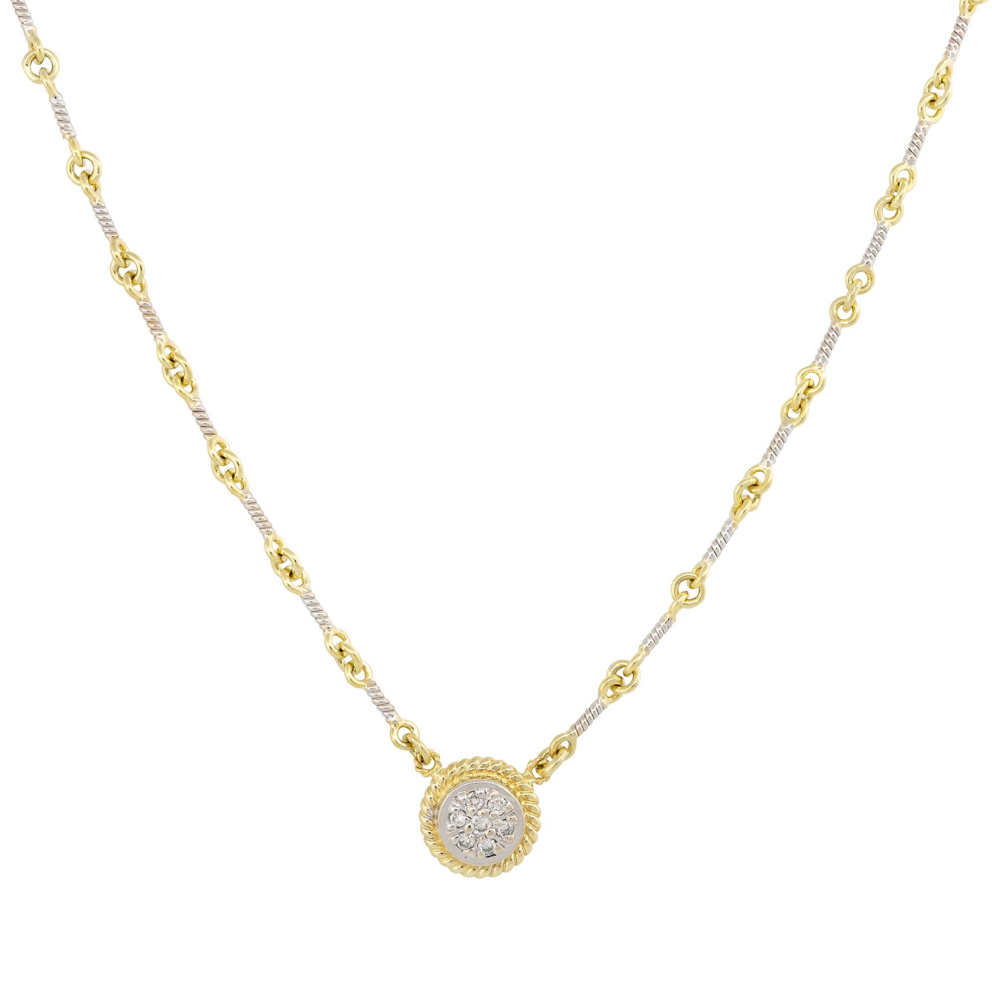Contemporaneo Collana con ciondolo a forma di link con diamante da 0,12 carati 18 carati In magazzino in vendita