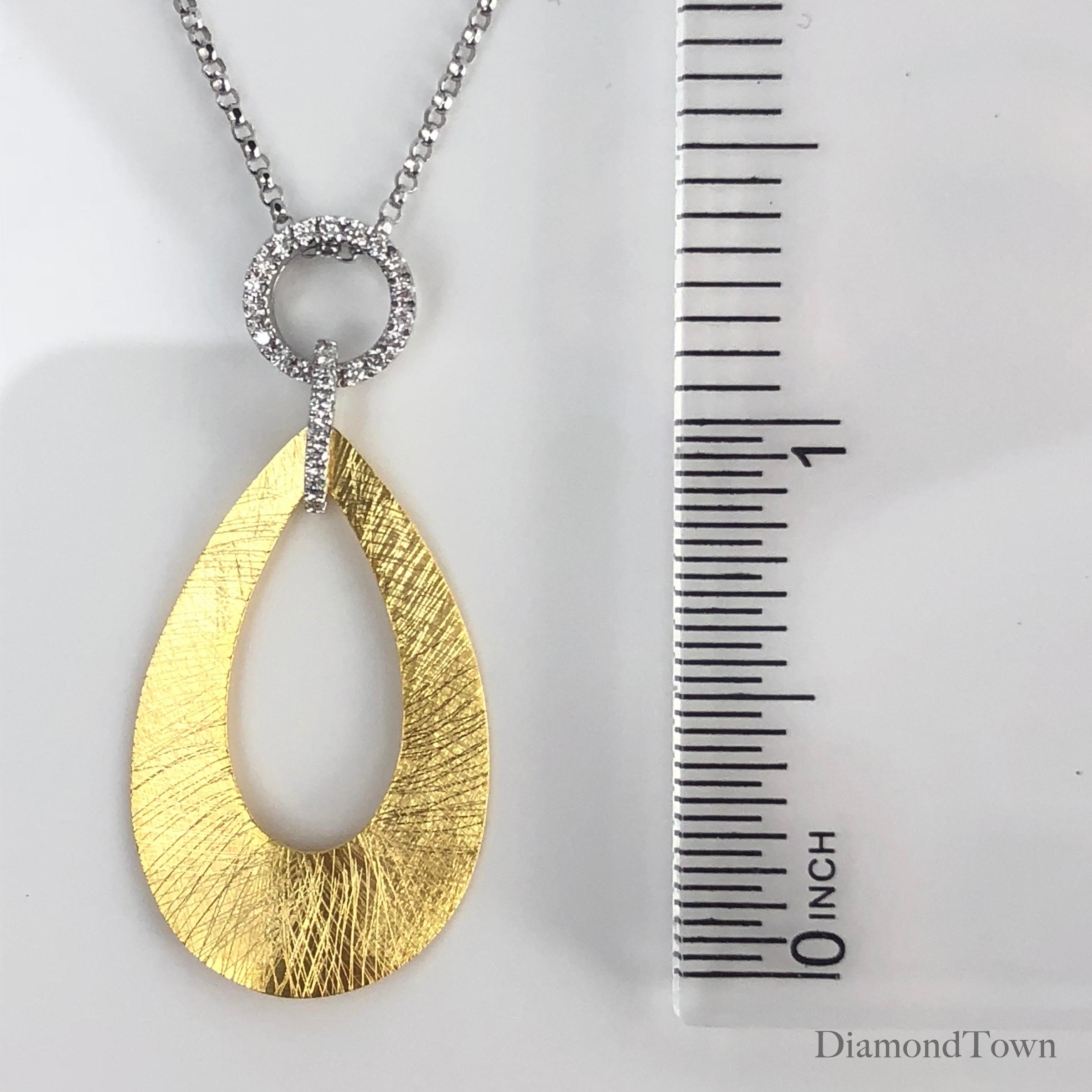 Women's 0.12 Carat Diamond Pendant in 14 Karat Yellow and White Gold by Diamond Town