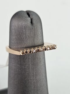 0.12 Ct Brown Diamond Band Ring in Rose Gold