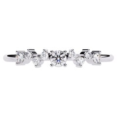 Bague en or 14 carats avec diamants de 0,12 CTW, diamants naturels SI+.