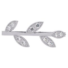 0.12 CTW Diamond Leaf Ring in 14K Gold, SI+ Nature Inspired Band