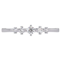 0.12 CTW Five Stone Diamond Ring in 14K Gold, VS Minimalist Wedding Band