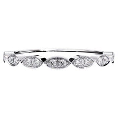 0.12 CTW Marquise Half Eternity Band in 14K Gold, VS/SI+ Diamond Ring