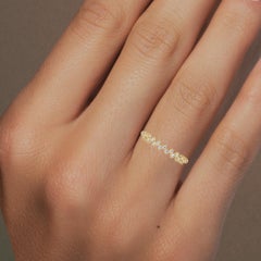 0.12 CTW Zig Zag Diamond Band in 14K Gold, VS Natural Diamond Ring