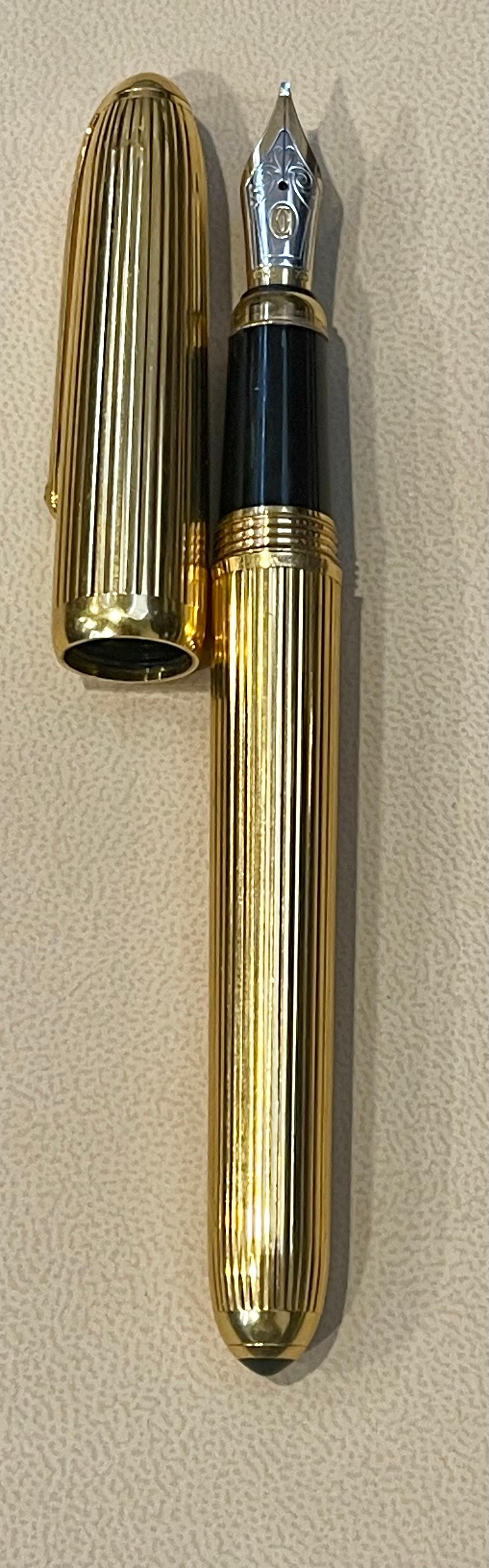012360 Cartier 'Louis Cartier' Fountain Pen in Gold Plate with Cover, 56.4 Gm. 3