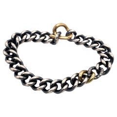 0.12ct Diamond Hum Chain Bracelet in 18ct Yellow Gold & Silver