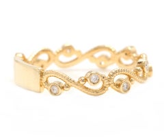 0.12 Carat Natural Diamond 14 Karat Solid Yellow Gold Band Ring