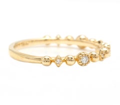 0.12 Carat Natural Diamond 14 Karat Solid Yellow Gold Band Ring