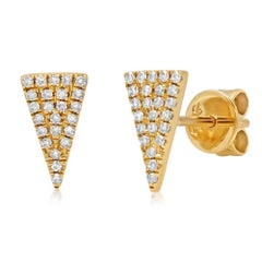 0.12ct Round Brilliant Cut Diamond Triangles Stud Earrings