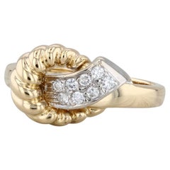 0.12ctw Diamond Knot Ring 18k Yellow Gold Size 6
