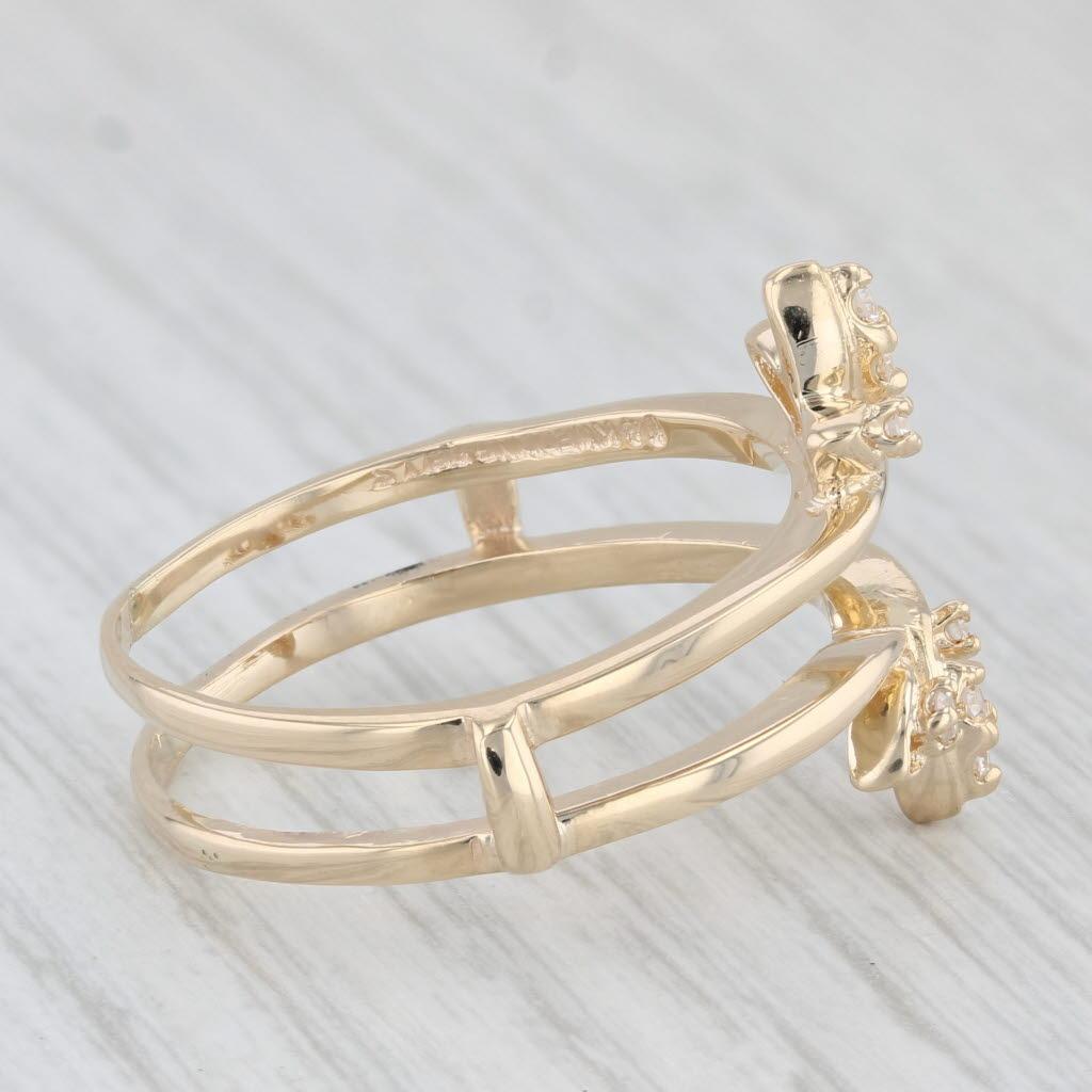 0,12 Karat Diamant Ring Jacke Guard 14k Gelbgold Größe 10,75 Brautband im Zustand „Gut“ im Angebot in McLeansville, NC