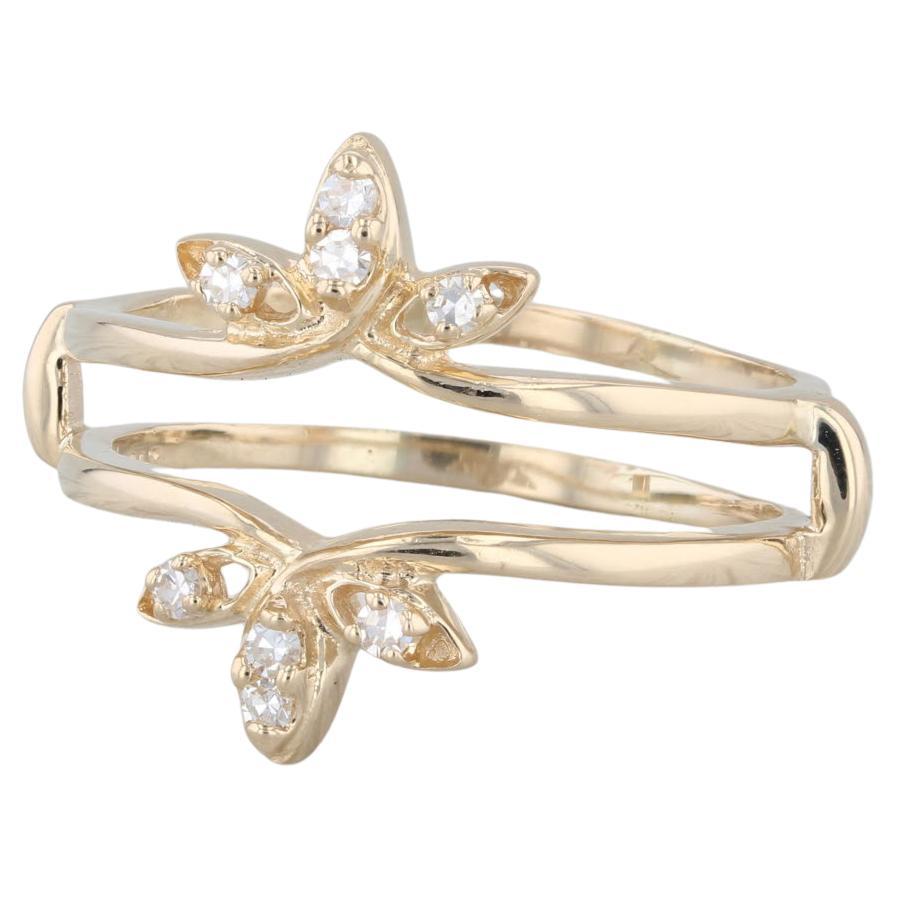 0,12 Karat Diamant Ring Jacke Guard 14k Gelbgold Größe 10,75 Brautband im Angebot