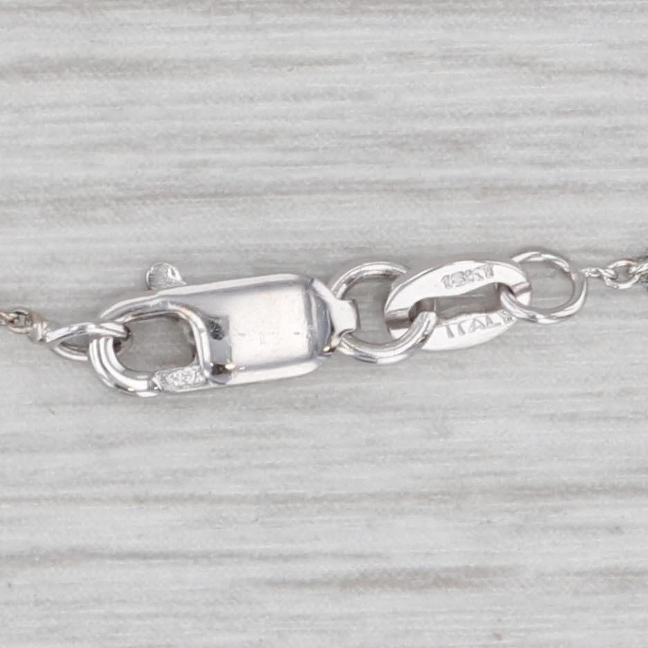 0.12ctw Diamond Small Cross Pendant Necklace 18k White Gold 16.25