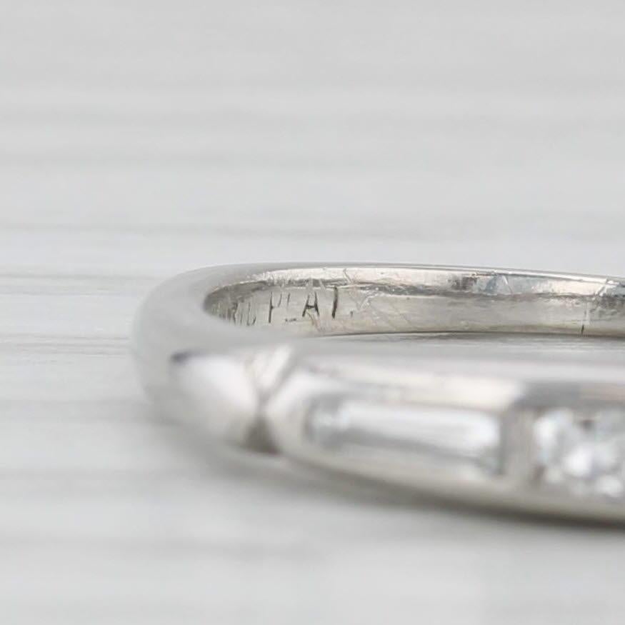 Women's or Men's 0.12ctw Diamond Wedding Band Platinum Size 5.75 Stackable Ring For Sale