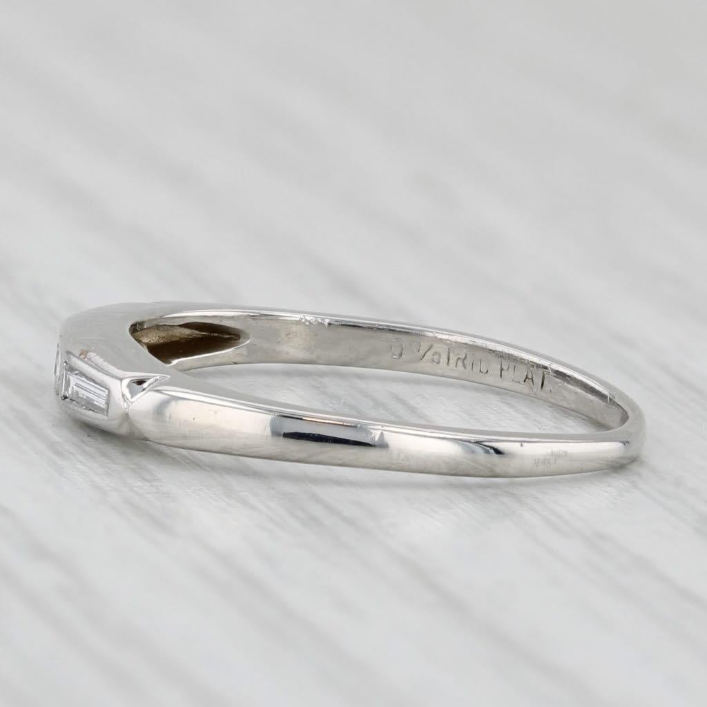 0.12ctw Diamond Wedding Band Platinum Size 5.75 Stackable Ring For Sale 1