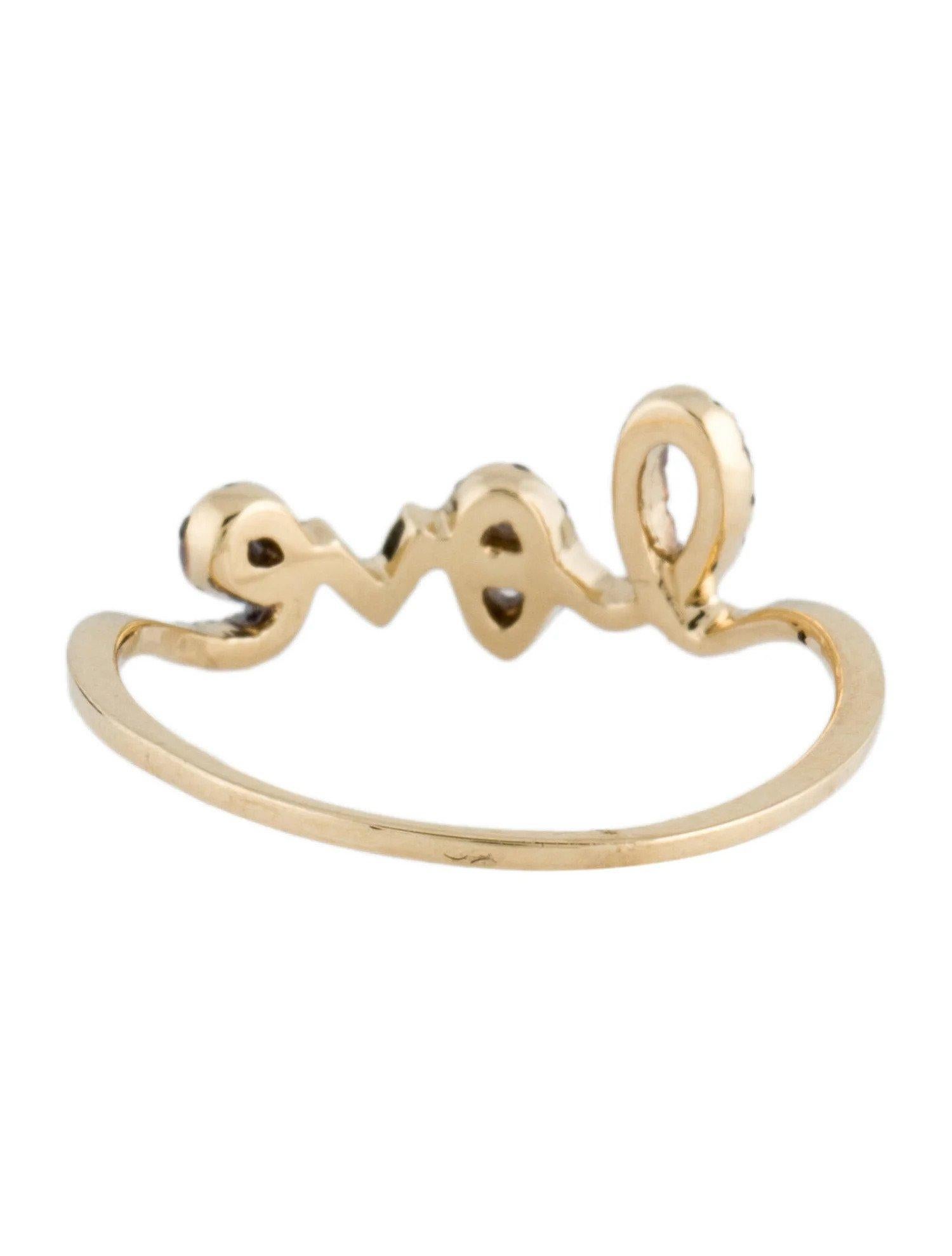 Women's 0.13 Carat Black Diamond Love Yellow Gold Ring