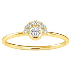 0.13 Carat Diamond 14K Yellow Gold Ring