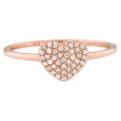 0.13 Carat Diamond Heart Cluster Rose Gold Fashion Ring