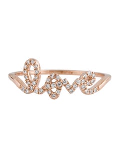 0.13 Carat Diamond Love Rose Gold Ring
