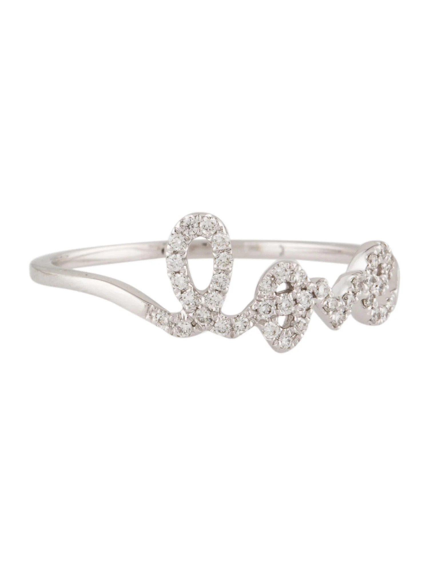 0,13 Karat Diamant Love Weißgold-Ring aus Weißgold im Zustand „Neu“ im Angebot in Great Neck, NY