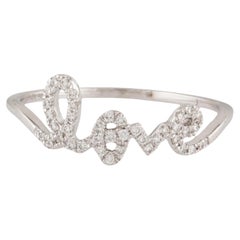 0.13 Carat Diamond Love White Gold Ring