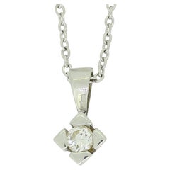 Collar Colgante Solitario de Diamantes de 0.13 Quilates