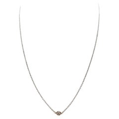 0,13 Karat Single Station Diamant-Halskette von The Yard aus 14 Karat Weißgold