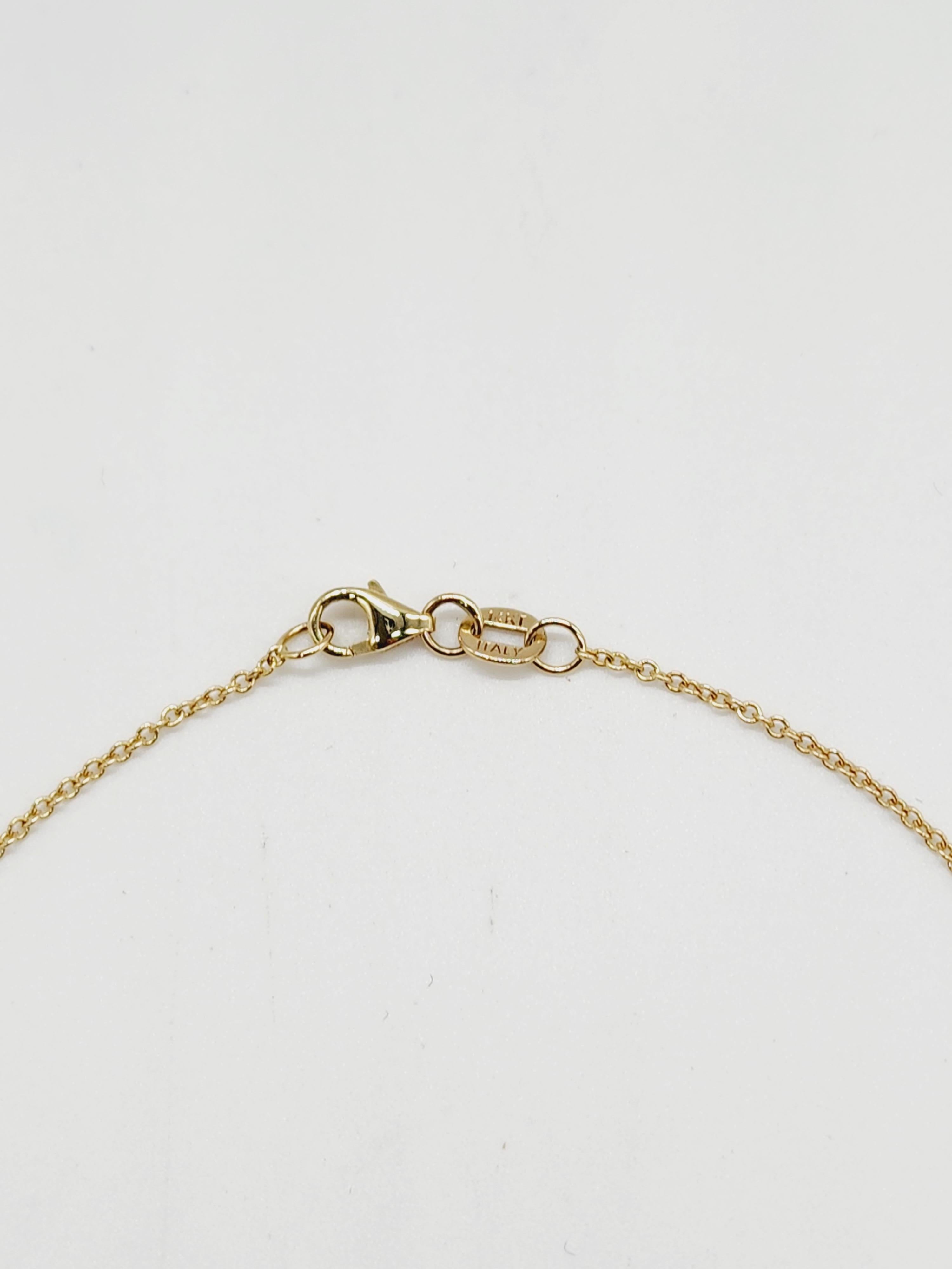 0.13 Carat Natural Diamond by the Yard Necklace 14 Karat Yellow Gold 18'' In New Condition In Great Neck Plaza, NY