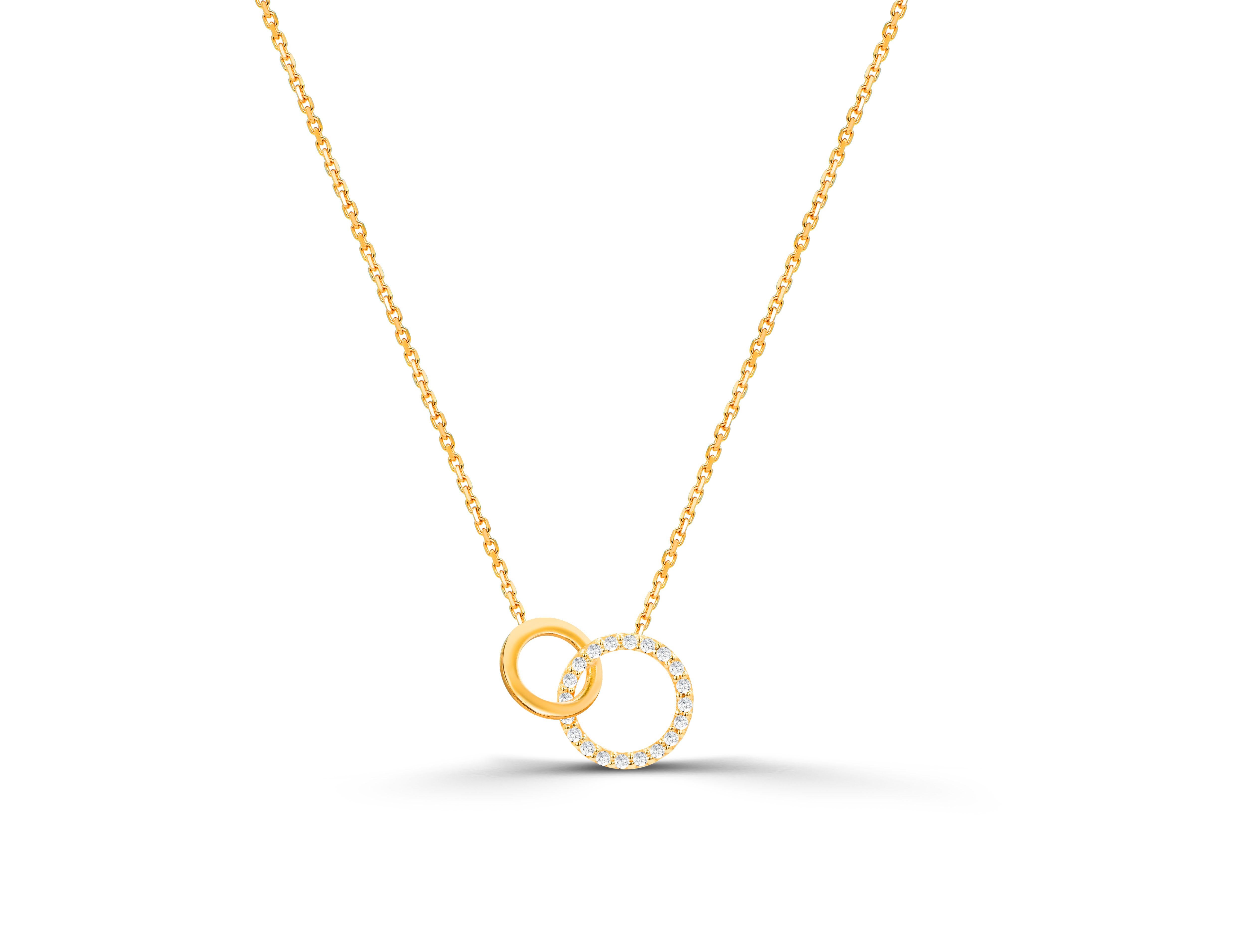 Dainty interlocking two circle  diamond necklace, Eternity circle necklace / Gifts for her

Eternity circle, 2 circle necklace, Handmade jewelry, Bridesmaid gifts, Diamond necklace, christmas gift, gifts for women, gold necklace, ring necklace,