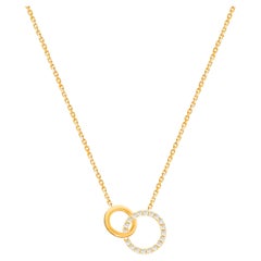 0.13 Ct Diamond Interlocking Rings Necklace in 14K Gold