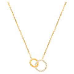 Collier à anneaux imbriqués en or 14K avec diamants 0,13 Ct