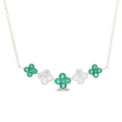 0,13 Karat Diamanten & 0,2 Karat Smaragd in 14K Gelbgold Gazebo Ausgefallene Halskette